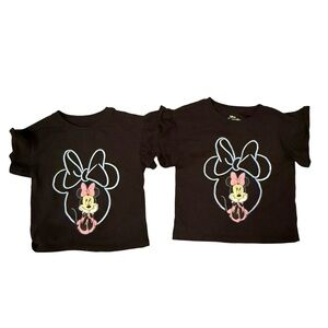 Disney Minnie Mouse Ruffle Sleeve Crop Top Toddler Girls Set of 2